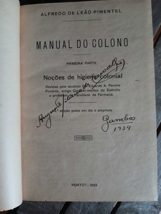 Manual do Colono - Alfredo de Leão Pimentel