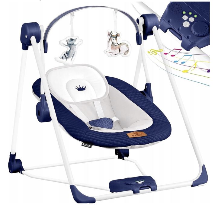 KIDIZ® Huśtawka dla niemowląt z 5 ustawieniami prędkości, składana