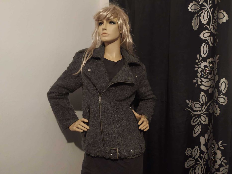 Kurtka Ramoneska wełniana wstawki ekoskóry BIK BOK roz.M