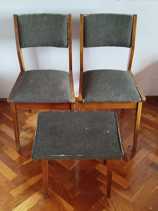 Stare krzesła i taboret, lata 60/70