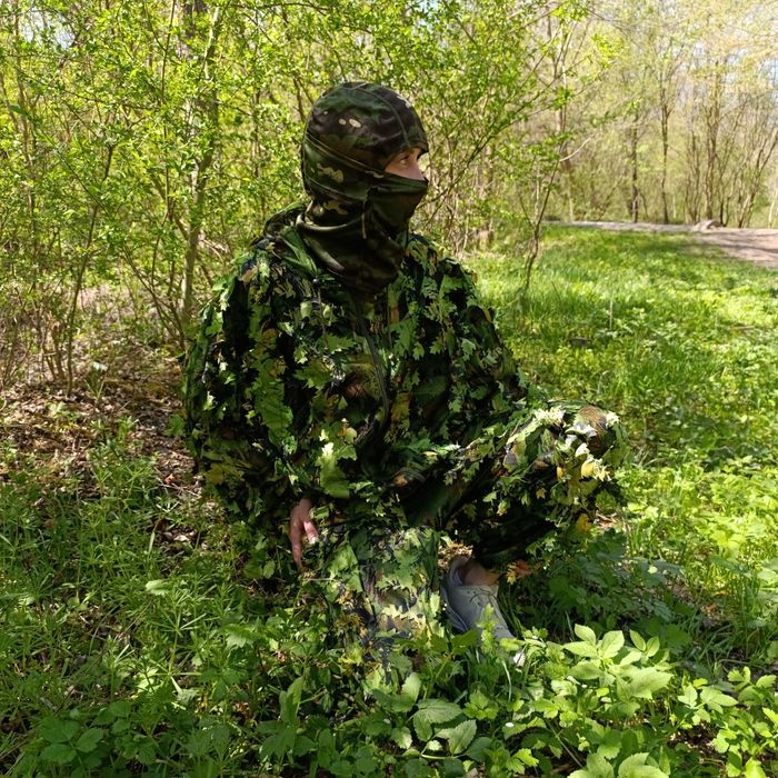 Маскувальний костюм 3D кікімора зелений камуфляж для лісу кікімора зелене листя