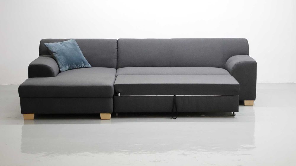 TML Narożnik funkcja spania ciemno popielaty kolor rozkładana rogówka