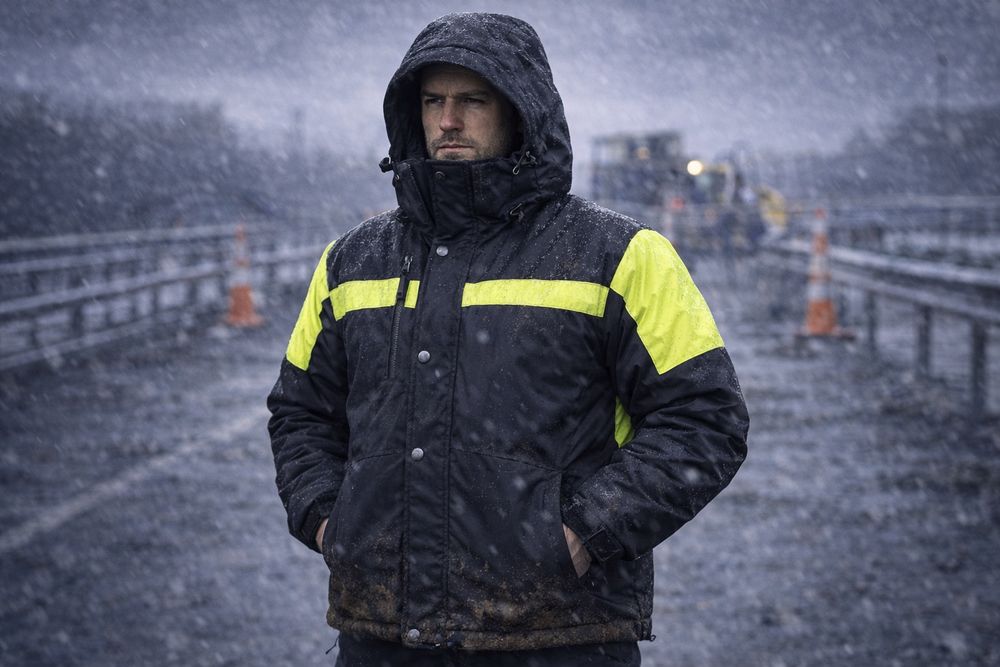 Ciepła kurtka do pracy HERMAN, regulacje, kieszenie, kaptur 3XL