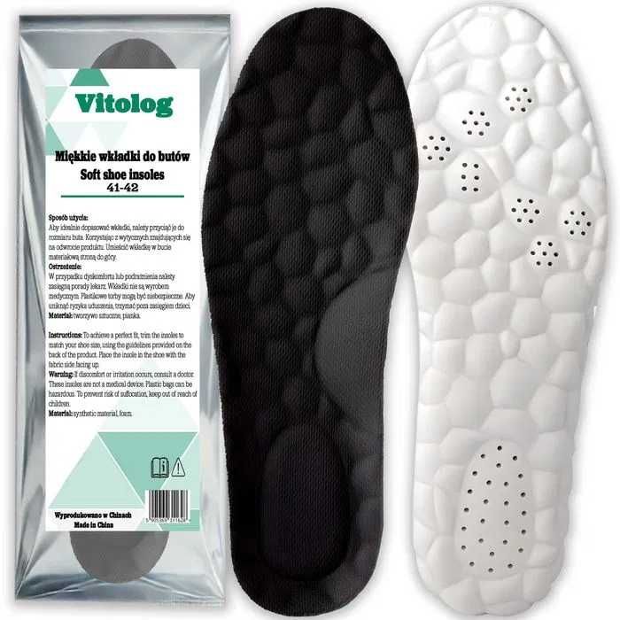 4 pary Miękkie Piankowe Wkładki do Butów Amortyzujące Ostrogi 41-42