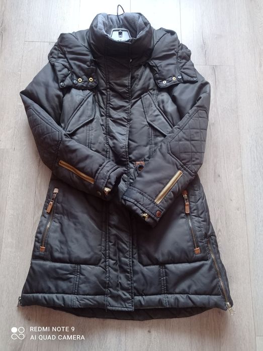 Kurtka zimowa parka ZARA z kapturem XS S 36 38