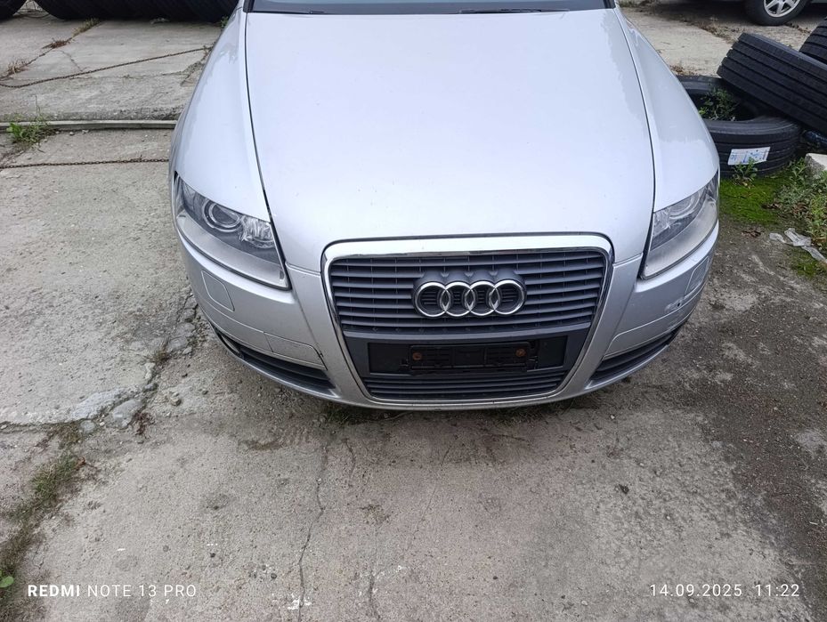 Kpl przód A6 C6 2006 rok srebrny maska reflektor błotnik zderzak