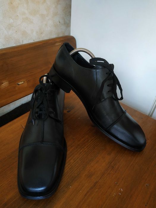 Весільні чорні чоловічі туфлі шкіра Вerkelmans_оригінал 47 розмір_31см