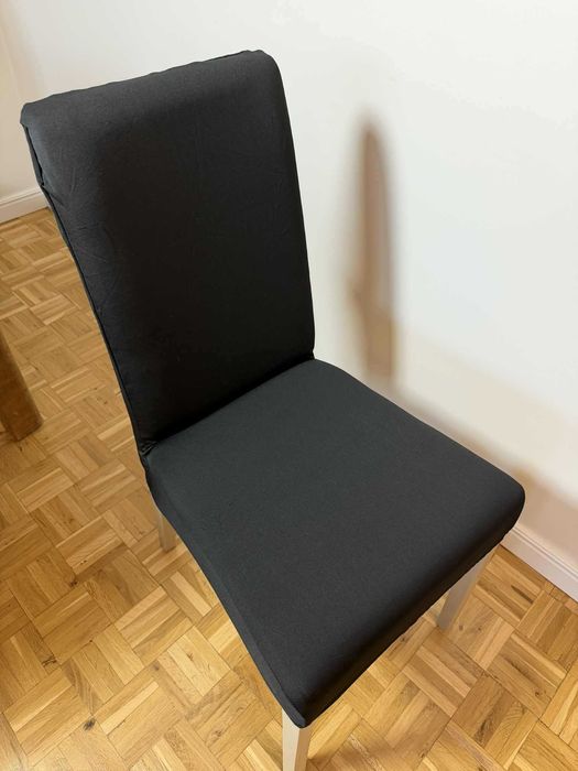 6szt Nowe czarne uniwersalne pokrowce elastyczne na krzesła loft black