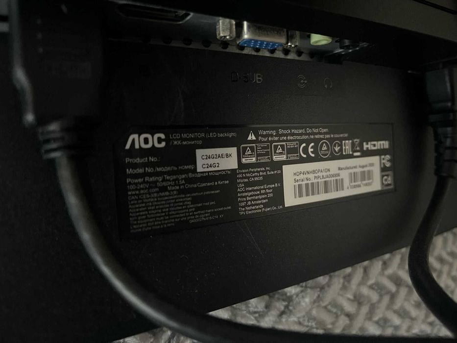 Monitor Gaming AOC 24" Curvo 165Hz Full HD
