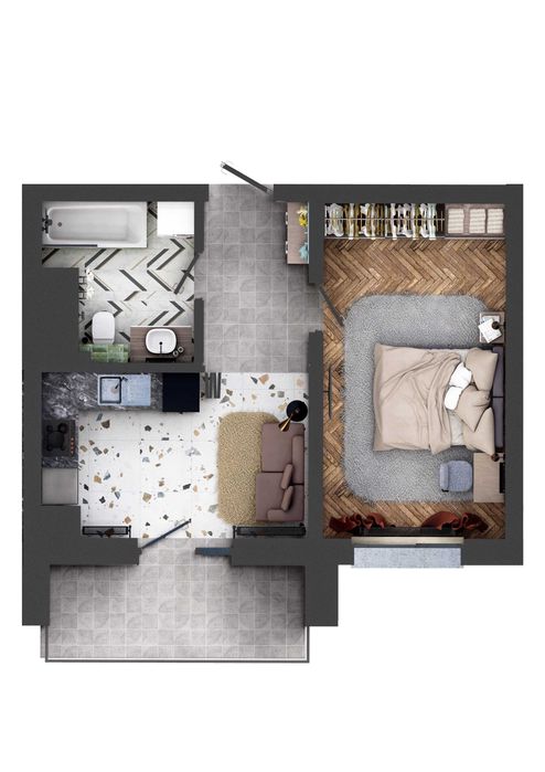 1-кімнатна квартира за адресою вул. Капеланська (площа 39,3 м²) - Atlanta.ua - фото 2