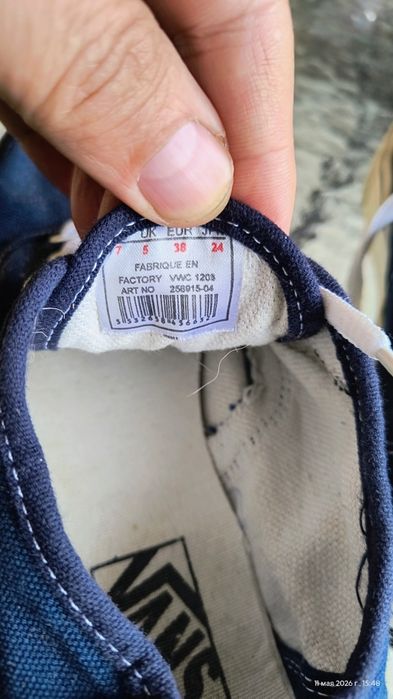 Оригінальні кеди Vans Authentic Navy 37-37,5 розмір (23.5-24 см дитячі підліткові
