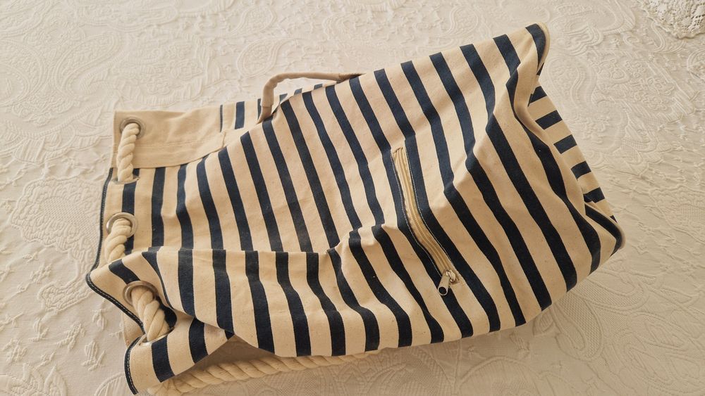 Saco de riscas azul e beje La Redoute