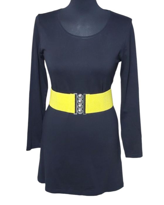 Elastyczny żółty szeroki pasek damski