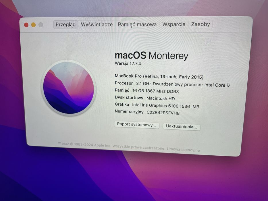 Apple Macbook Pro 13” A1502