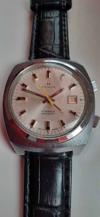 Zegarek OEBRA Alarm 17 jewels SWISS ładny stan.