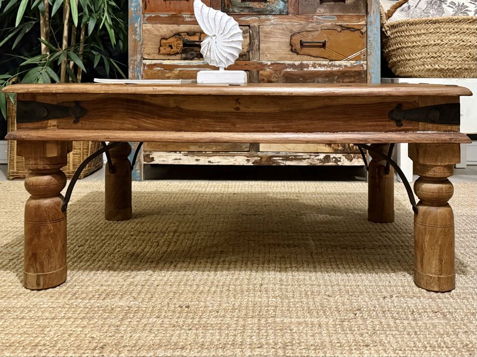 mesa centro apoio aparador teca oriental indiano rustica