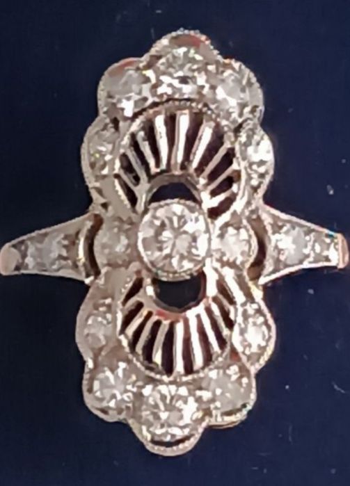 Кольцо ссср 583 з діамантами  с бриллиантами 4,58г 0,62ct р.18