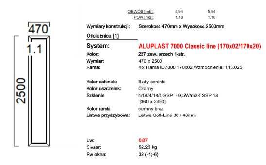 Okna PCV 3-szyby NOWE zew. orzech