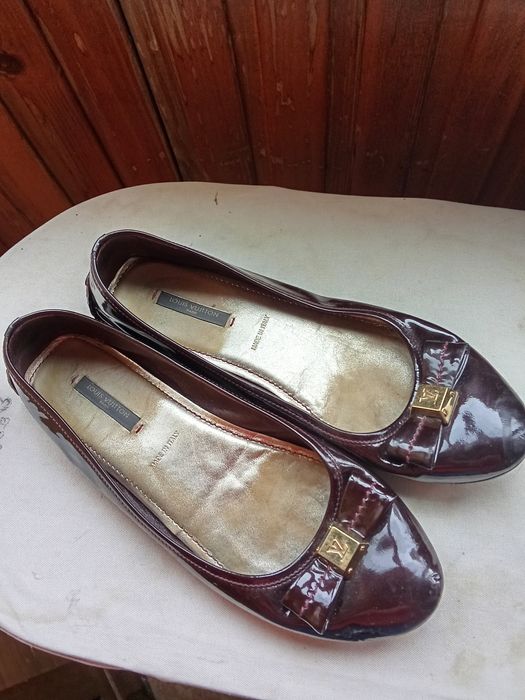 Лакові шкіряні балетки лофери шкіра Louis Vuitton