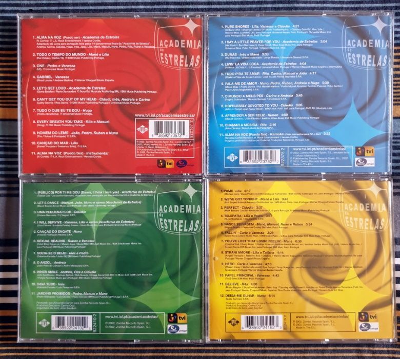 CD's Academia de Estrelas Gala de Estrelas TVI 2003 cada 10€/30€ todos