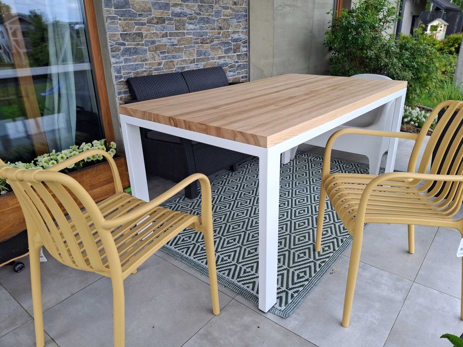 Stół Loftowy 160x90 | Lite Drewno Jesion (4 cm) | Styl Industrialny
