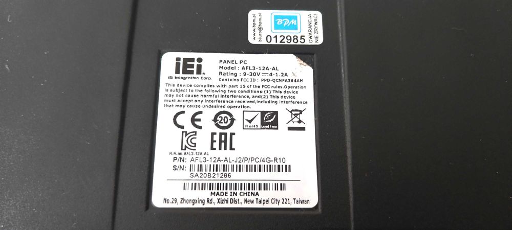 komputer panelowy IEI AFL3-12A-AL