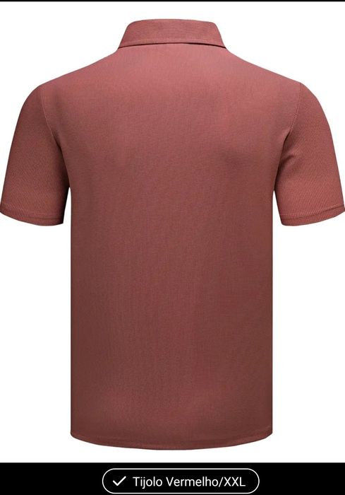 Polo Cor Tijolo manga curta