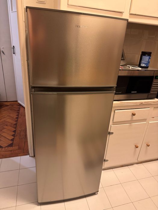 Frigorífico Telefac 2 portas, 240L, inox, ideal para apartamentos | Telefac 2-door fridge, 240L, stainless steel, great for apartments
