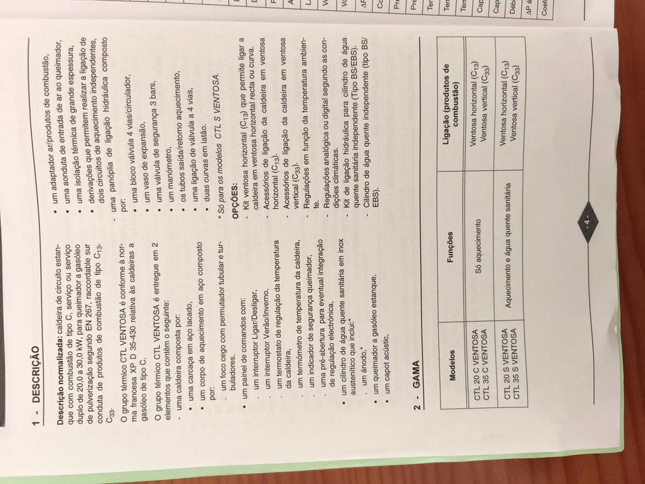 Caldeira a gasóleo de aquecimento e água quente sanitária