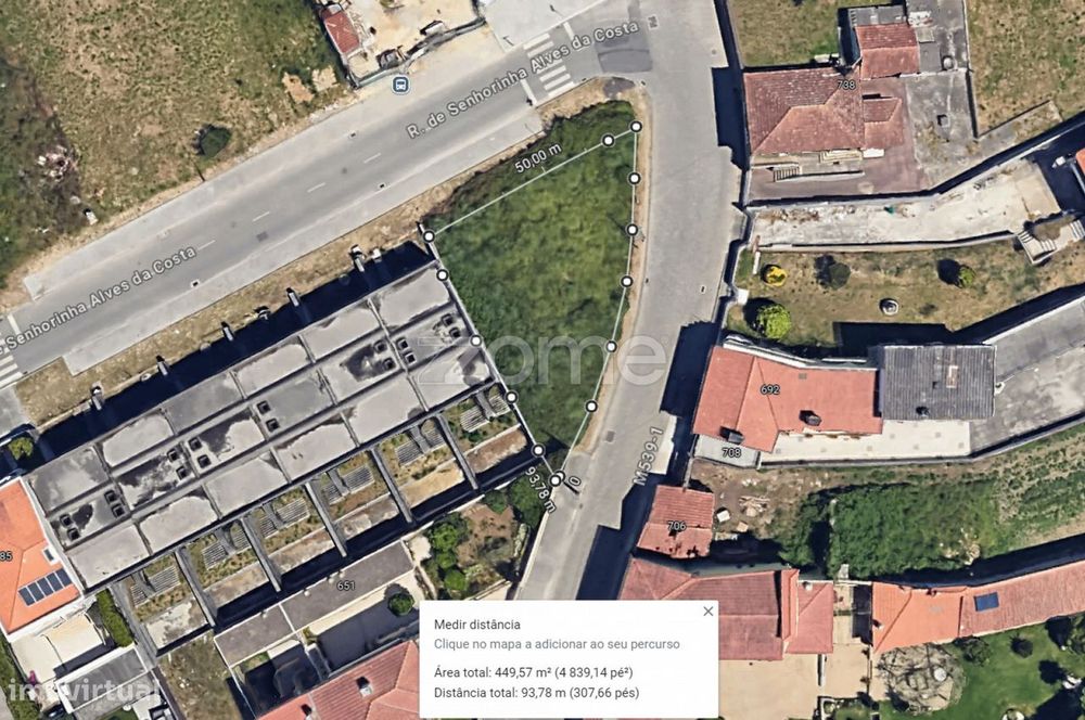 Terreno Urbano de Gaveto com 449 m2 para construção de moradia.