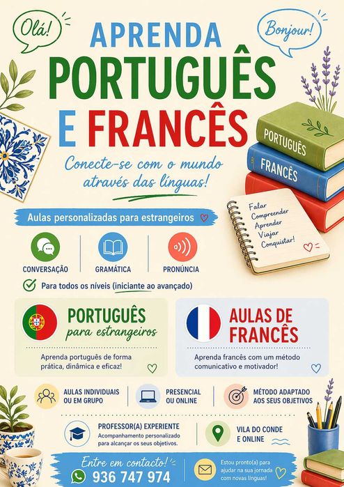 Aulas/Explicações de Português para Estrangeiros e Francês