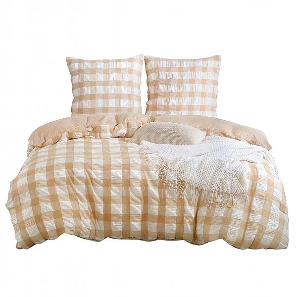 Pościel 200x220/3cz Bawełniana Kora Klasyczna Kratka Komplet Arturo