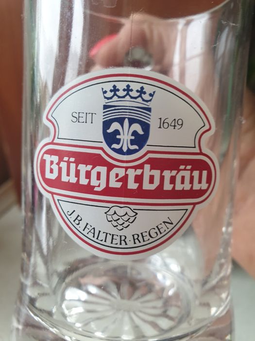 Kufel szklany 4 szt + 1 kufel do piwa Burgerbrau