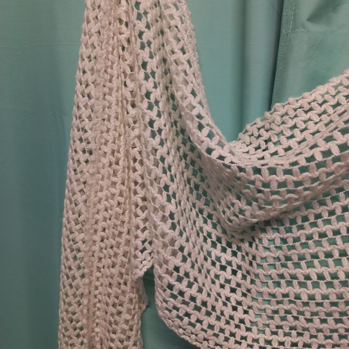 Cachecol unisexo malha creme