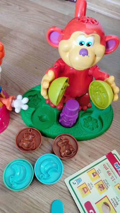 Duży zestaw Play-doh małpka, ośmiornica, żółw,klaun inne Plus gratis