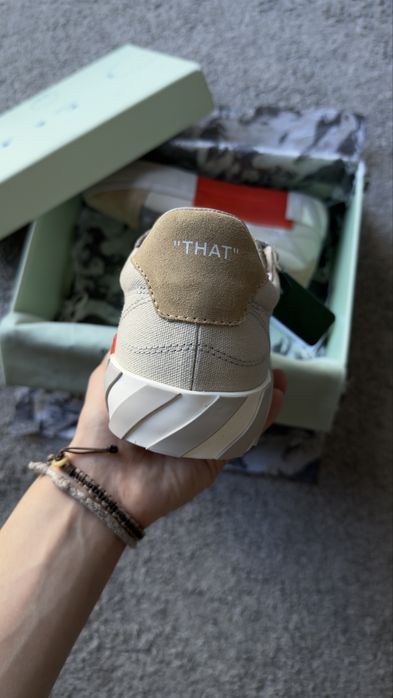 Off-White Low Vulcanized Canvas/Suede Beige Sand  EU39