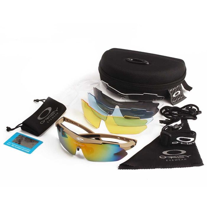 Защитные очки тактические армейские с поляризацией Oakley 5 линз.дроп