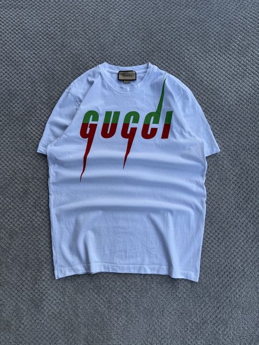 Gucci Classic White Big Logo T-Shirt Size:M/L класична біла футболка
