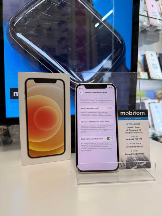 Oryginalny Apple iPhone 12 Mini 128GB Biały Bat 100% Niepołomice Bona