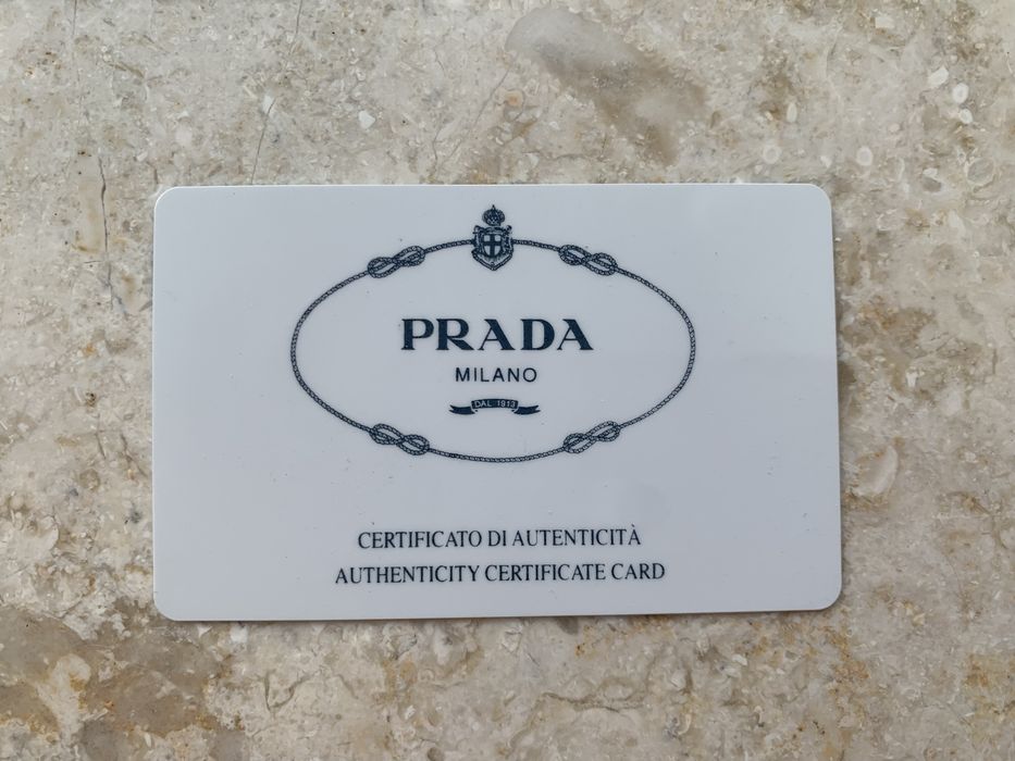 100% oryginalny Prada karty do torebki komplet certyfikat torebka