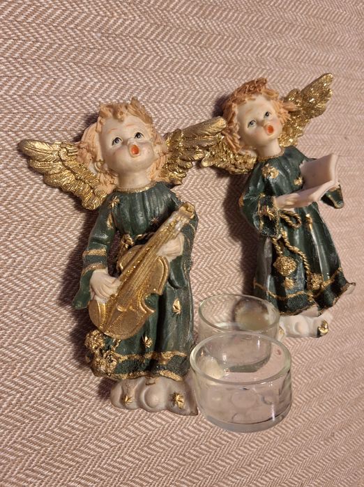 2 sztuki śpiewające aniołki anioły duże 15 cm