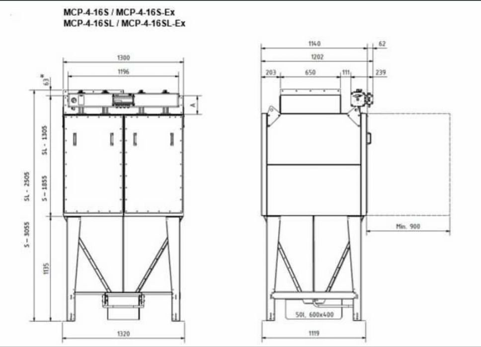 Odpylacz  NEDERMAN MCP 4-16S - jak nowy . Metal/ spozywka/chemia