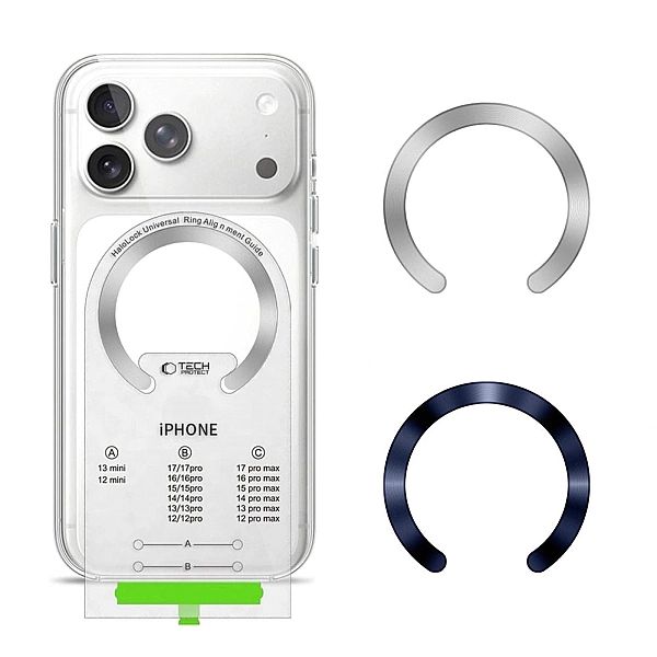 Tech-Protect Mmp-210 Magnetic Magsafe Ring 2-Pack Deep Blue & Silver