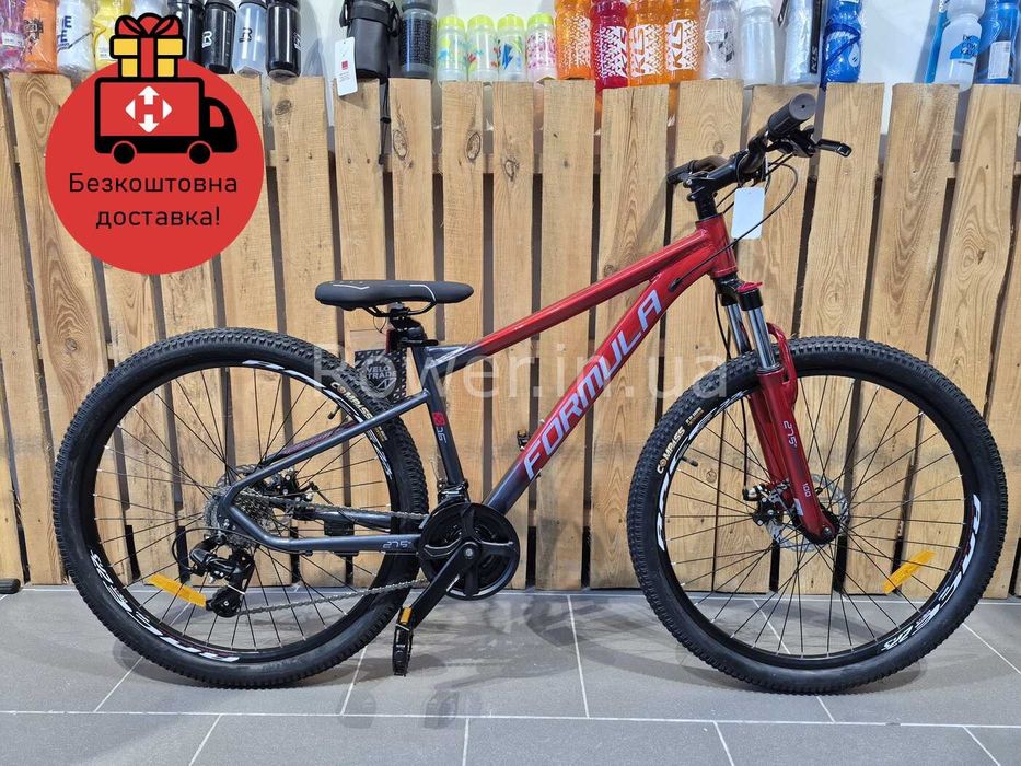 Алюмінієвий велосипед Formula F-1 AL 27.5" DD CS рама-16" червоно-сіри