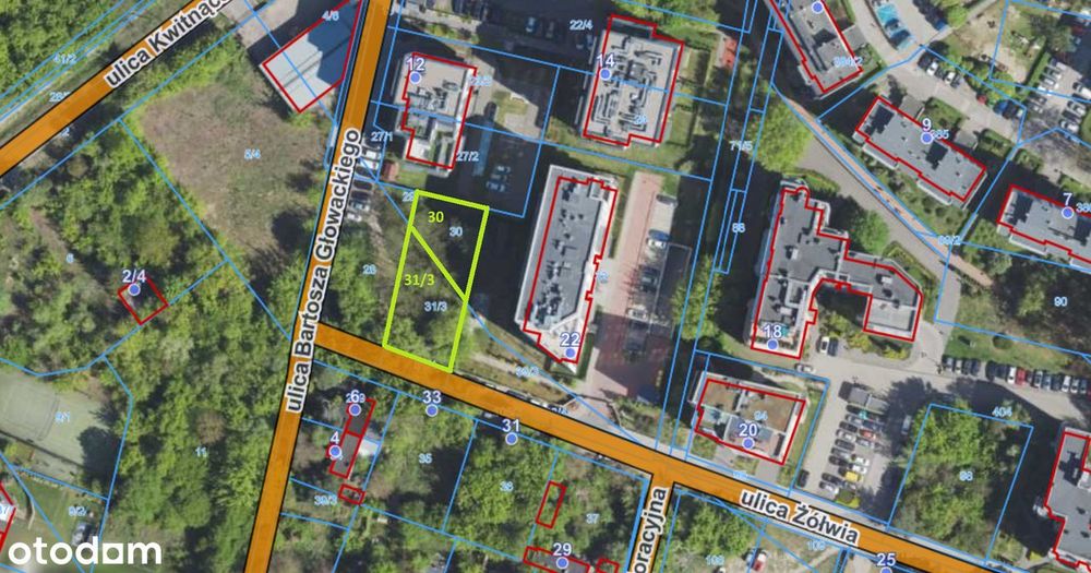 Warszawa ul. Żółwia Nr. Geo 30 oraz 31/3 Działka