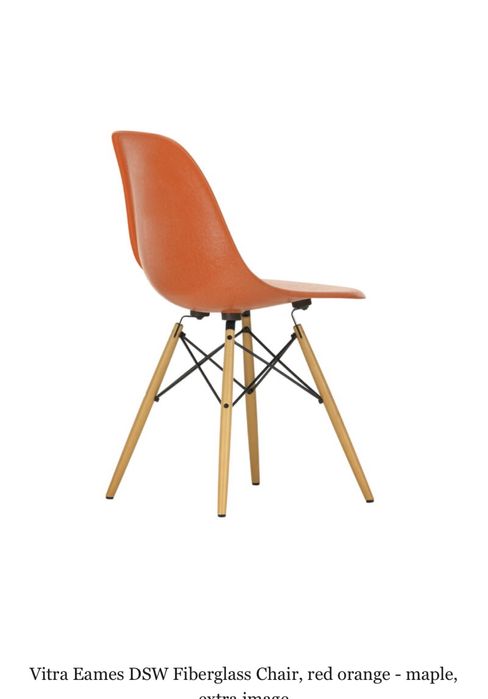 Krzeslo Vitra DSW seria Eames Pomaranczowe