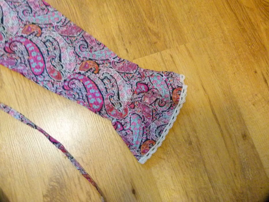 Oasis sukienka Boho wzorki koronkowe wstawki rozm 34 XS