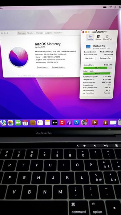 MacBook Pro 2016 13” i5 8Gb 512Gb - Cinzento Espacial