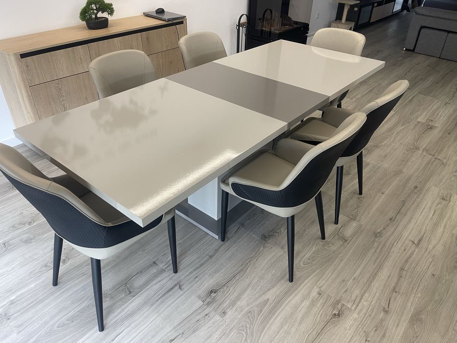 Mesa Sala Jantar Extensivel e 6 Cadeiras - 180/225x90