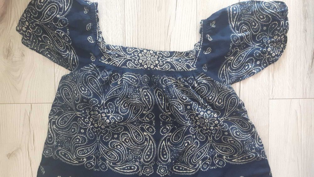 Bluzka jak nowa Ralph Lauren granatowa w białe wzory